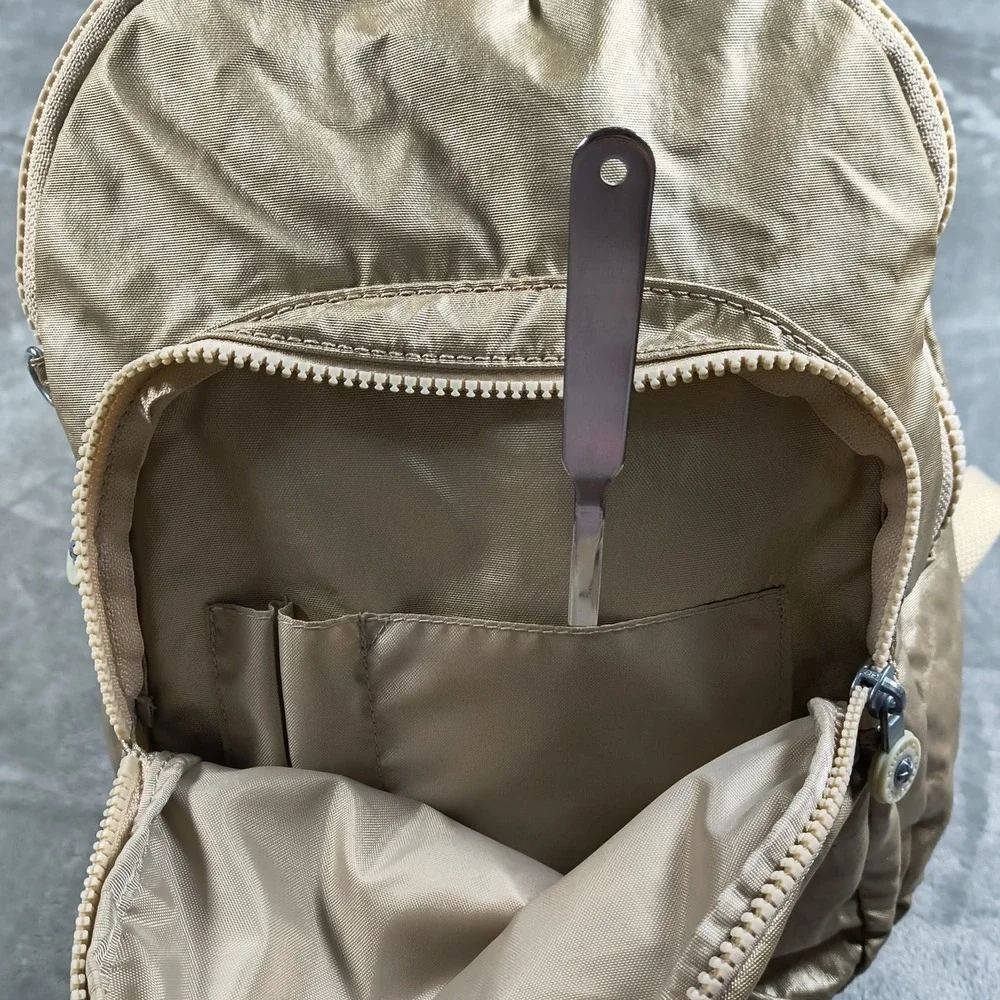 Kipling Seoul Backpack Gold Laptop Sleeve Travel School Bag Commuter